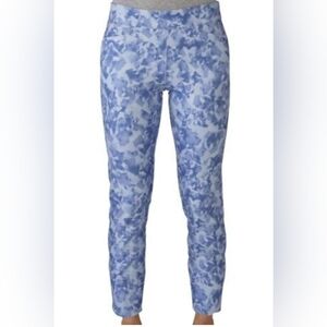 Adidas Blue and White Camo Marbled Gym Training Cropped Leggings Size S